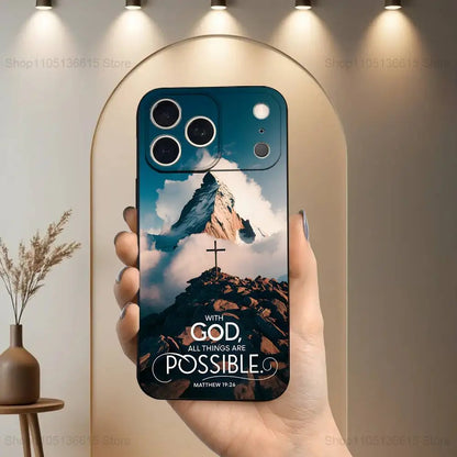 Verses Belief Jesus Bible Case For iPhone 15,16,12,14,17,13,11,Plus,Pro Max,8,7,XR,SE,XS,X,Mini,Soft Silicone Black