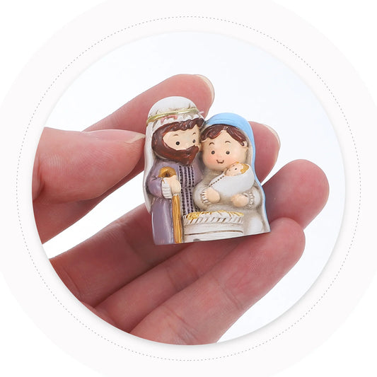 2 Pcs Catholic Christmas Ornament Resin Statue Ornaments Festive Decoration Jesuss