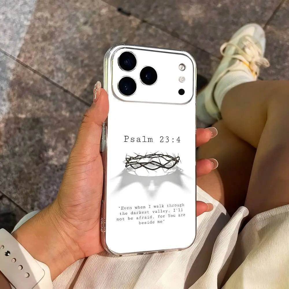Verses Belief Jesus Bible For iPhone 16,13,12,11,17,14,15,Pro,Max,Plus,X,XS,XR,SE,Mini Transparent Soft silicone Case