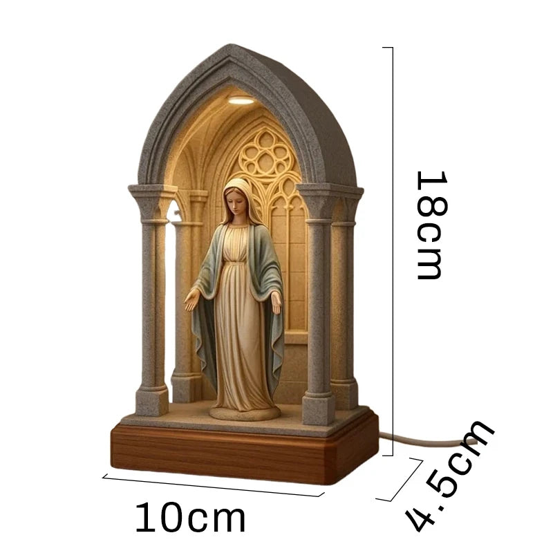 Virgin Mary Resin Statue Classic Religious Figurine Desktop Decoration Home Ornament Catholic Art Craft Gift For Spiritual