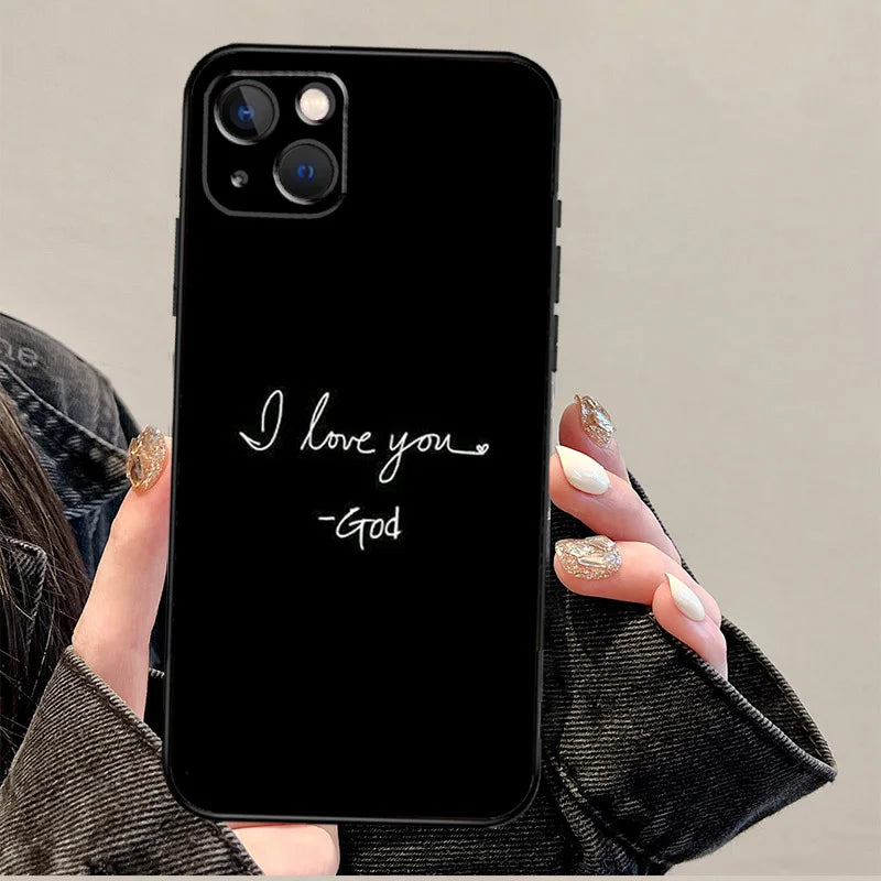 Bible Jesus Christ Christian Quotes Phone Case For iPhone 17 Pro Max 11 14 15 16 Pro Max 12 13 mini 16 Plus 16e 17 Air Cover