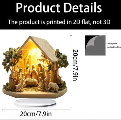 Desktop Decoration Family Statue Tree Of Life Newborn Acrylic Desktop Decoration Ornament 2D Flat Desktop Decorative Suppiles