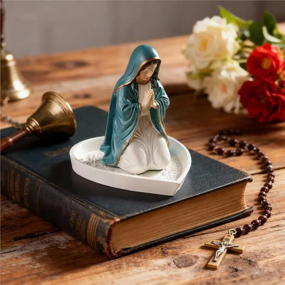 CQMF-Virgin Mary Rosary Holder, Virgin Mary Statue - Blessed Mother Figurine, Gift For Women, Ideal Catholic Home Decor