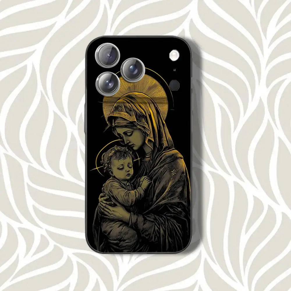 V-Virgen Mary B-BibleS Phone Case For iPhone 16,14,11,17,13,15,12,Air,Plus,Pro,Max,E,Mini Frosted for MagSafe Magnetic Grey