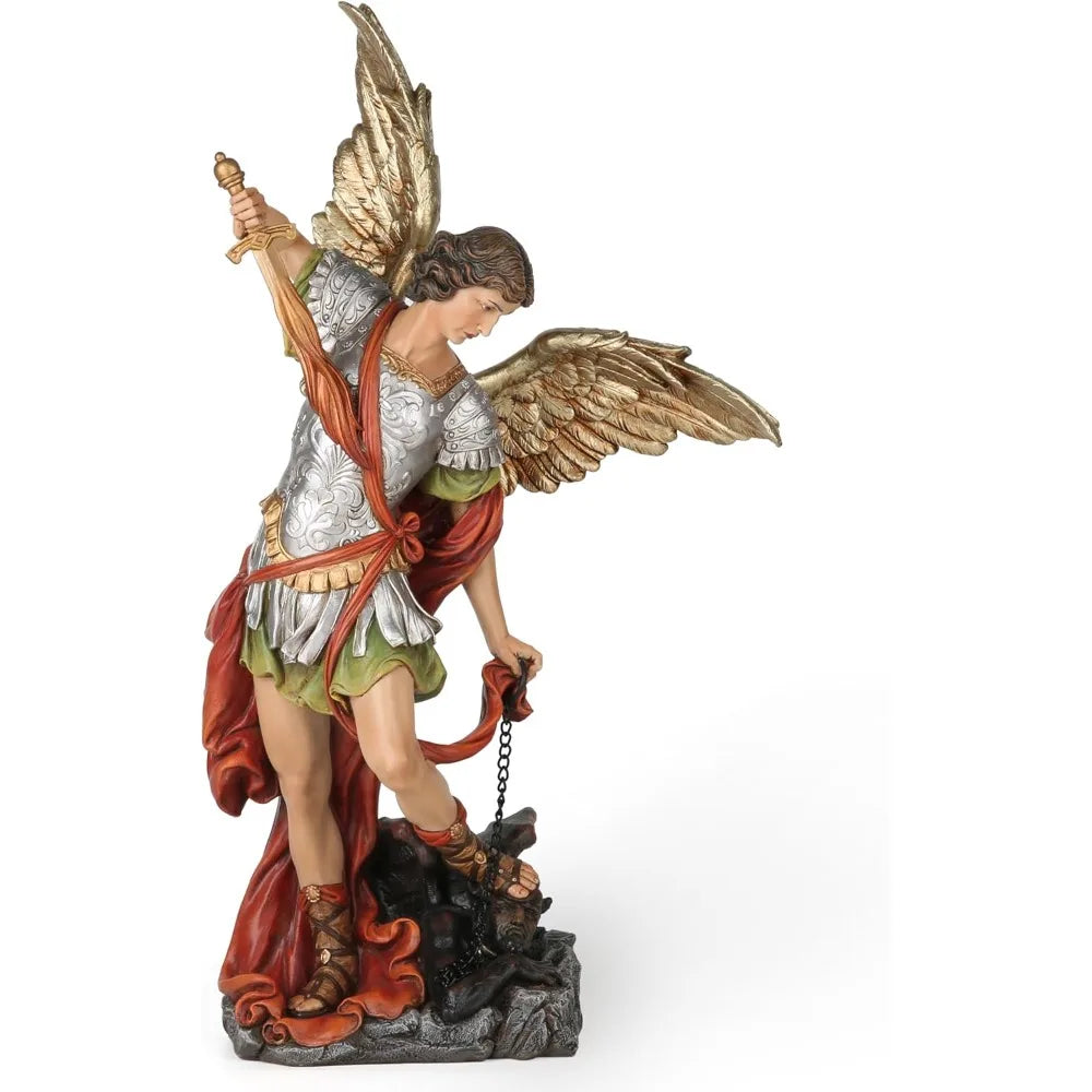 BC Catholic St. Michael Statue, 17 H Archangel Figure, Indoor Statue,Patron of Exorcism & Spiritual Defense, Collectable Figurin