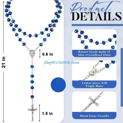 Crystal Beads Rosary Catholic Necklace Rosary First Communion Rosary Gift