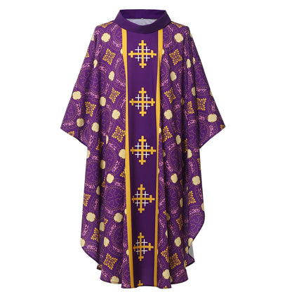 Men's Church Pastor Celebrant Chasuble Priest Vintage Robe Gown Cape Cassock Vestment