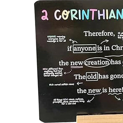 52 Pieces/Set Bible Verse Cards with Wooden Stand Scripture Memory Cards Christian Graduation Cards for Every Week of The Year