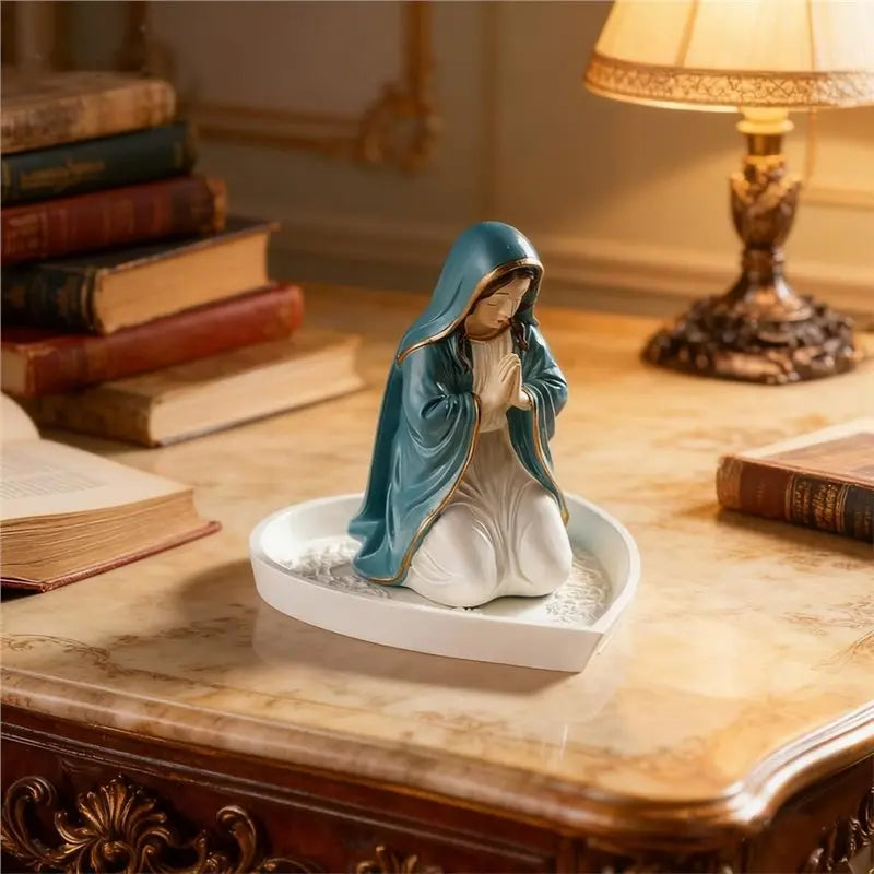 CQMF-Virgin Mary Rosary Holder, Virgin Mary Statue - Blessed Mother Figurine, Gift For Women, Ideal Catholic Home Decor