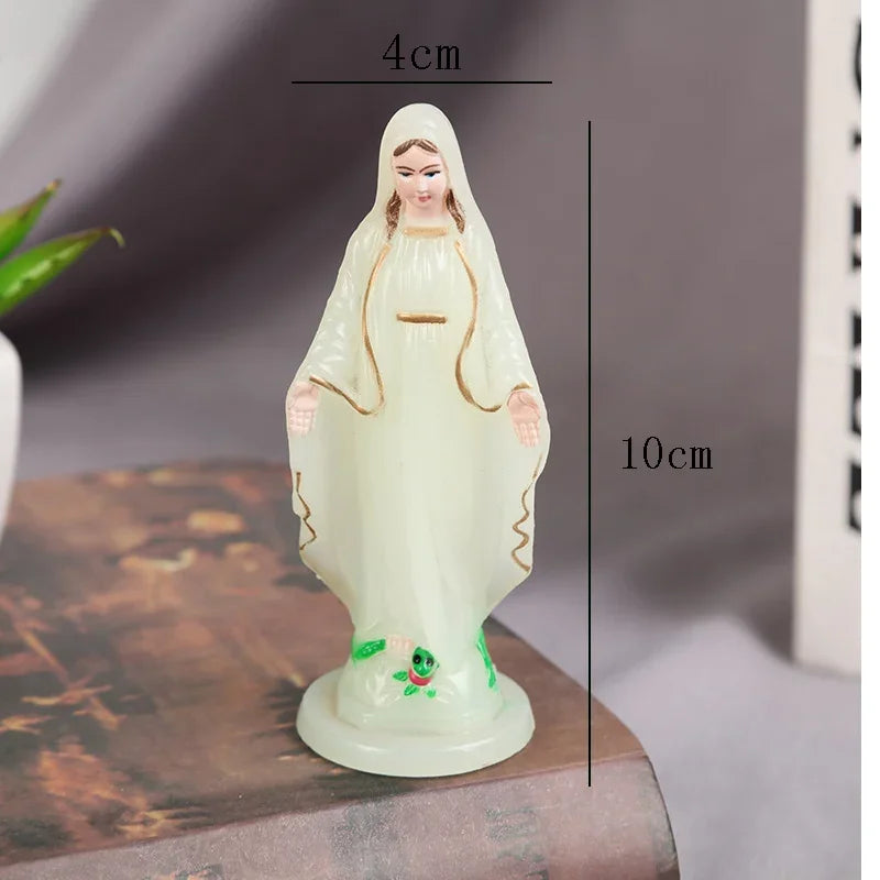 Catholic Virgin Mary Statue Figure Handmade Figurine Religious Gift Xmas Desktop Home Decorative Ornaments