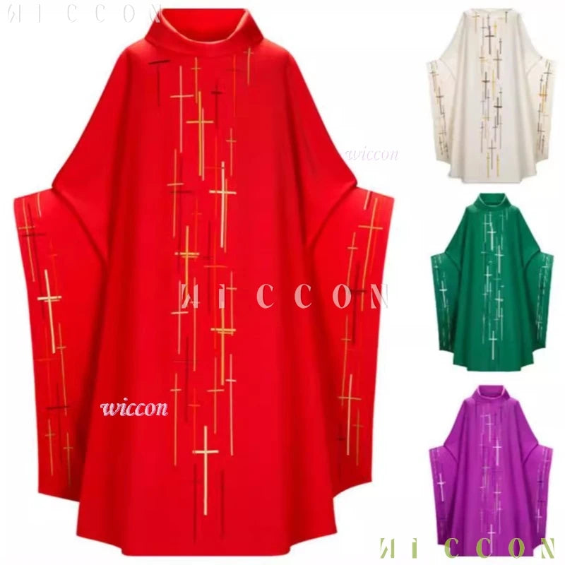 Halloween Costumes Medieval Papa Emeritus Cape Cosplay Middle Ages Black Cloak Full Set Prayer Robes Church Halloween Party Suit