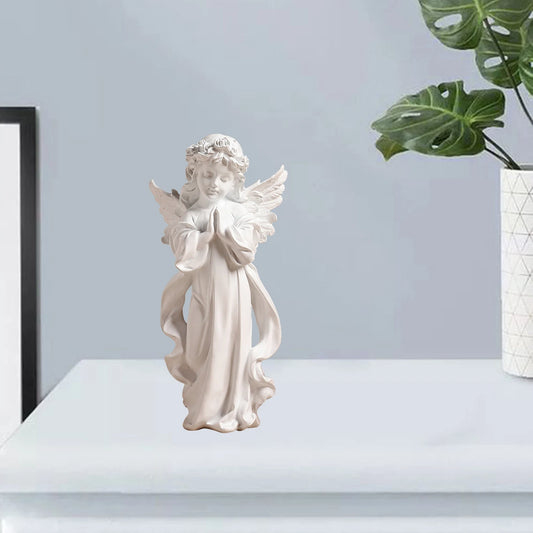 Cute Resin Praying Angel Figurine European Style Fairy Prayer Angel Shelf Sculpture Desktop Ornament Carving Crafts
