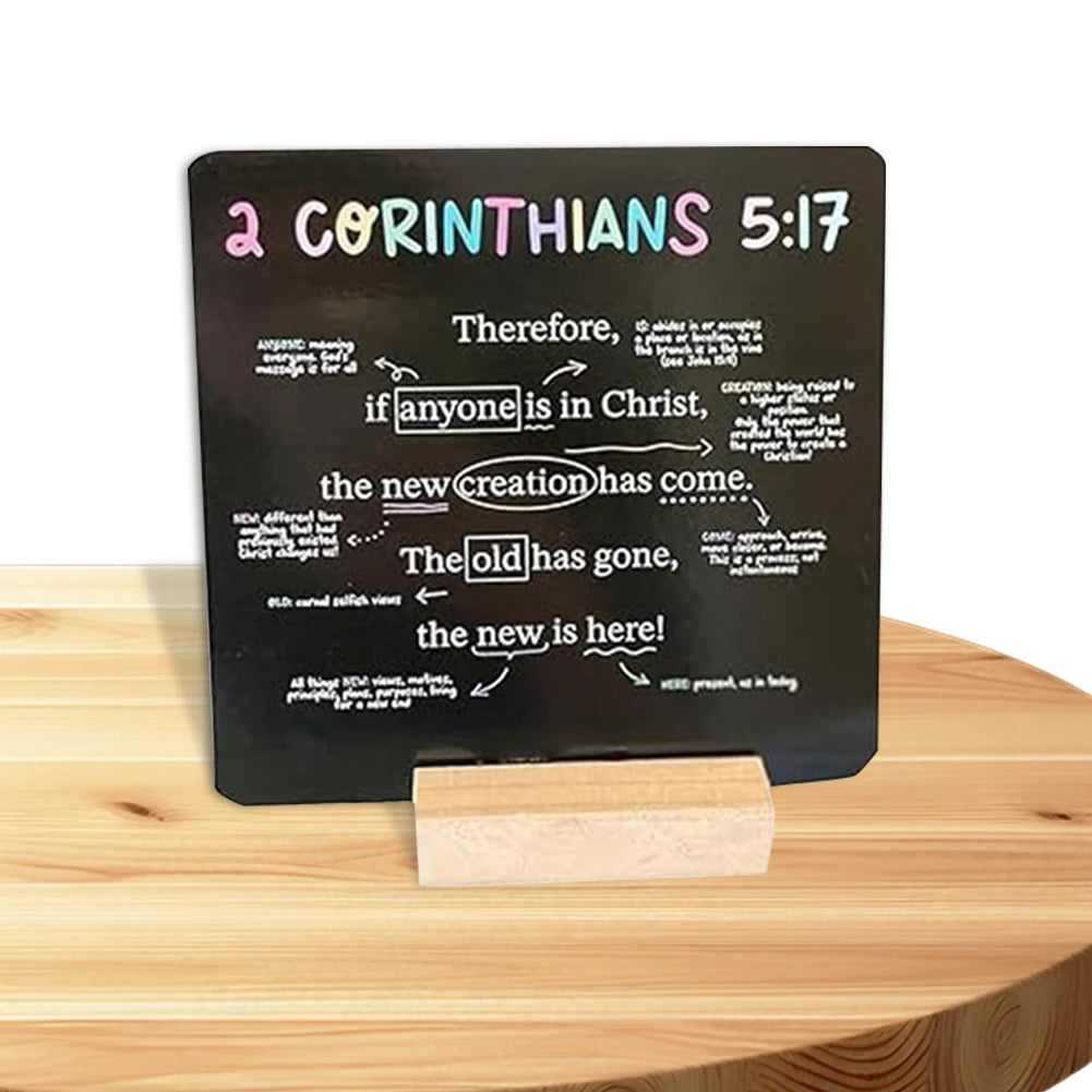52 Pieces/Set Bible Verse Cards with Wooden Stand Scripture Memory Cards Christian Graduation Cards for Every Week of The Year