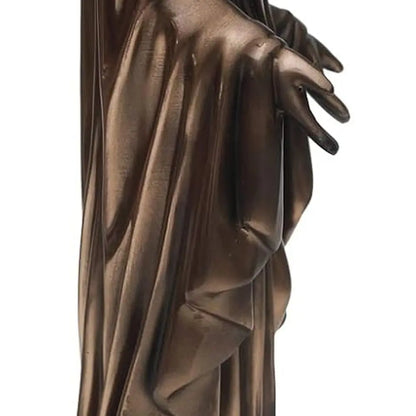 12 Cold Cast Bronze Virgin Mary Statue, Catholic Religious Decorative Figurine