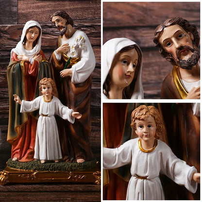 1pc Catholic Christian Jesus Family Statue Figurine Resin Crafts Gifts Home Decoration