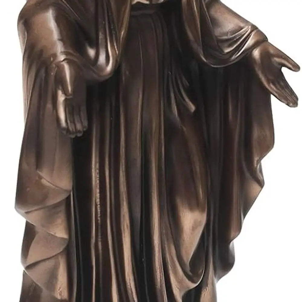 12 Cold Cast Bronze Virgin Mary Statue, Catholic Religious Decorative Figurine