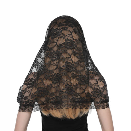 White Women Spanish Mantilla Lace Catholic Veil Chapel Scarf for Church Shawl Head Covering Scarf Mass Shawl Muslim Woman Veil