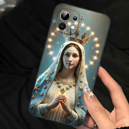 Virgin De Guadalupe Virgen Mary Slim Black Phone Case: Snug Fit For Xiaomi 12,11,12S Ultra & Redmi Note 11,10T,9,9A,8Pro,8T,5G