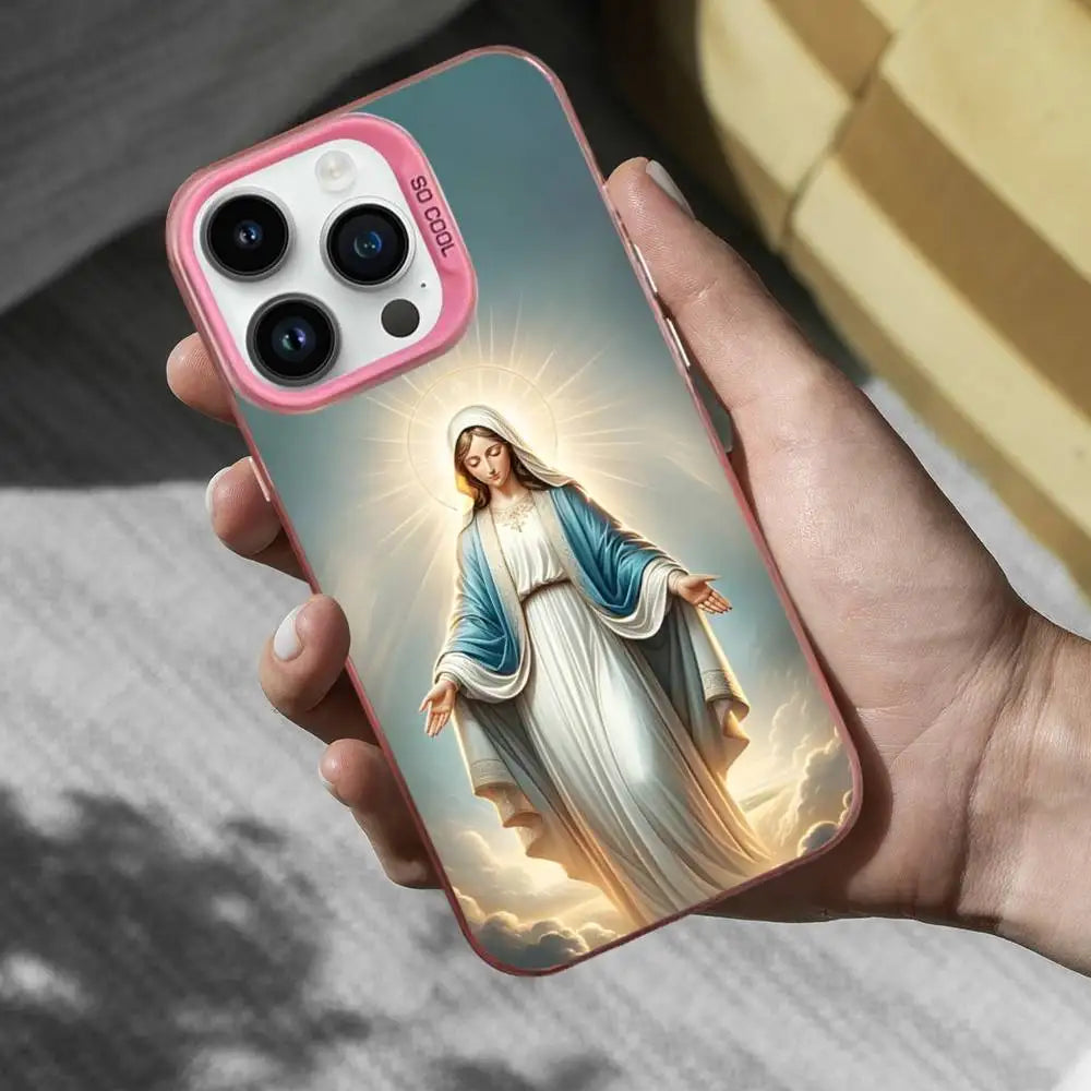 Belief Virgin De Guadalupe Phone Case For iPhone 16,15,14,17,13,12,11,Mini,Pro,SE,XS,MAX Pink Matte Silicone Cover