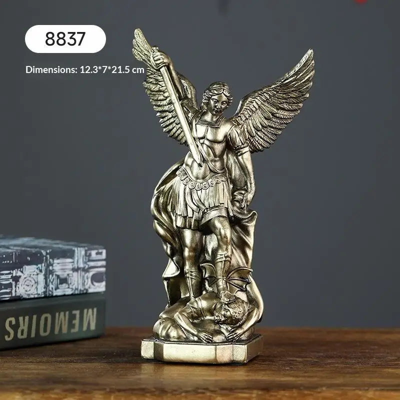 New St. Michael Statue For Home Protection Catholic Saint Sculpture Christian Gift Idea Resin Decor Church Altar Figure