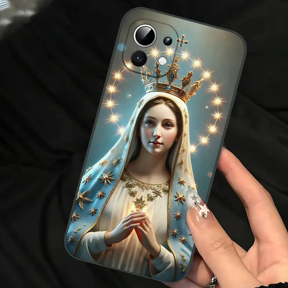 Virgin De Guadalupe Virgen Mary Slim Black Phone Case: Snug Fit For Xiaomi 12,11,12S Ultra & Redmi Note 11,10T,9,9A,8Pro,8T,5G