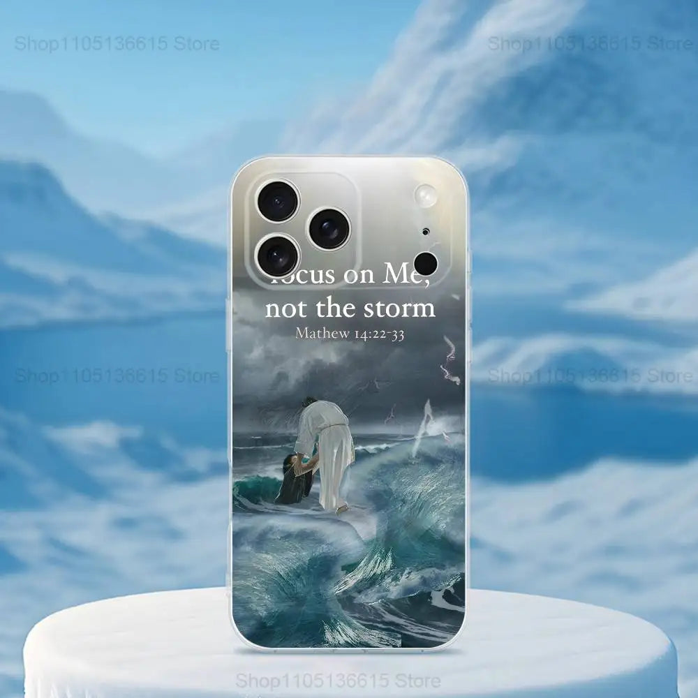 Verses Belief Jesus Bible Phone Case For iPhone 16,15,14,13,12,11,17 Pro,Max,Plus,X,XS,XR,SE,Mini Transparent Soft Cover