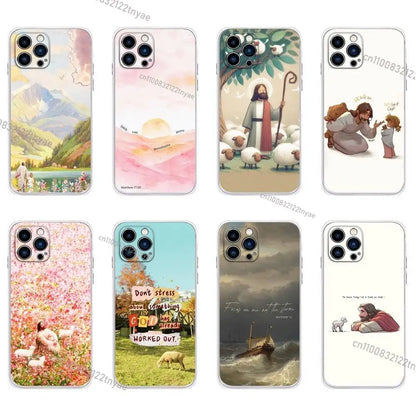 Bible Jesus Christian Verse Phone Case For iPhone 17,16,15,14,13,12,11, Plus,Pro,Max,XR,XS,Plus,E,Mini Transparent Soft Cover