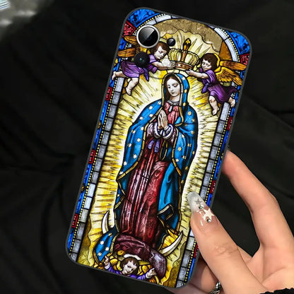 Virgin De Guadalupe Virgen Mary Slim Black Phone Case: Snug Fit For Xiaomi 12,11,12S Ultra & Redmi Note 11,10T,9,9A,8Pro,8T,5G