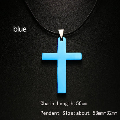 New Fashion Handmade Round Glass Bead Catholic Rosary Quality Bead Cross Necklace Beads Cross Religious Pendants Necklace